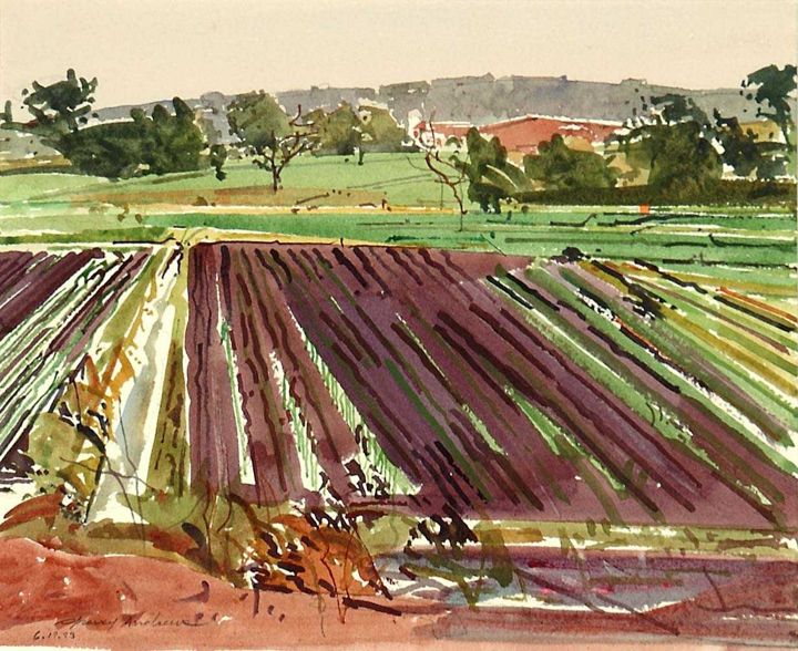 Untitled landscape, painting by C. Sperry Andrews III