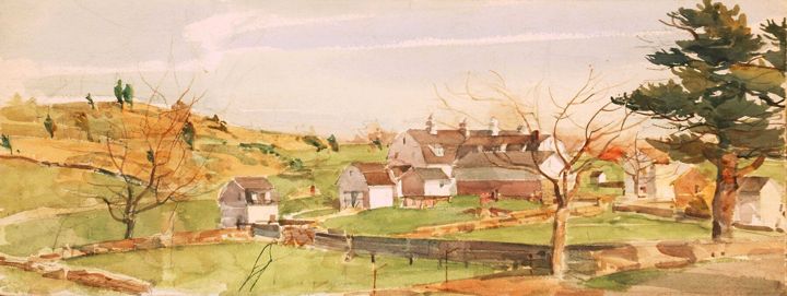 Untitled landscape, painting by C. Sperry Andrews III