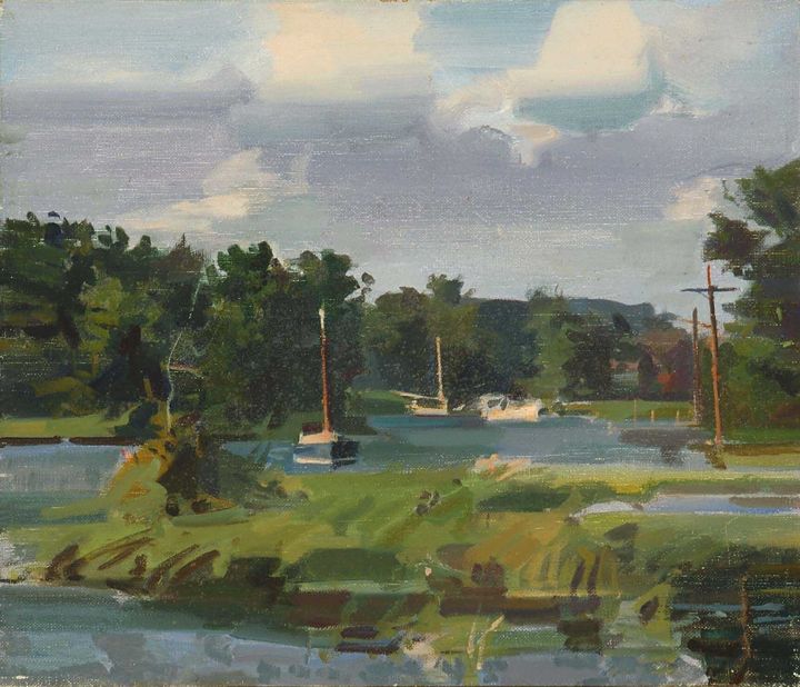 Untitled landscape, painting by C. Sperry Andrews III