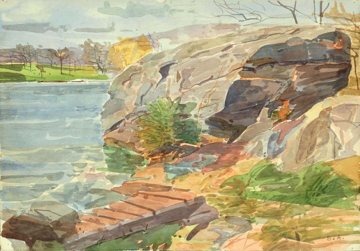 Untitled landscape, painting by C. Sperry Andrews III